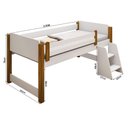 Ver imagem 4 de Cama Solteiro com 2 baús e Escadinha Naty Branco/Amendoa