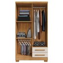 Ver imagem 4 de Guarda Roupa Solteiro 4 Portas 2 Gavetas 188x99 cm Madri Cedro Areia Rudk