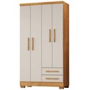 Ver imagem 1 de Guarda Roupa Solteiro 4 Portas 2 Gavetas 188x99 cm Madri Cedro Areia Rudk