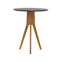 Ver imagem 2 de Mesa Bistrô Sevilha Madeira Maciça e Tampo Redondo - Amêndoa - Tampo Ø80 Laqueado Preto