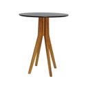 Ver imagem 1 de Mesa Bistrô Sevilha Madeira Maciça e Tampo Redondo - Amêndoa - Tampo Ø80 Laqueado Preto