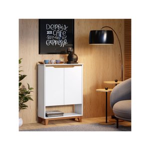 Sapateira Hall Vertical com 2 Portas Flow para Entrada ou Quarto - Apartamento ou Casa - Branco