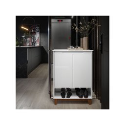 Sapateira Hall Vertical com 2 Portas Flow para Entrada ou Quarto - Apartamento ou Casa - Branco - 6