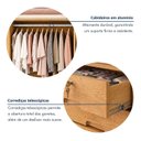 Ver imagem 6 de Guarda Roupa Casal 3 Portas de Correr 6 Gavetas com Espelho e Detalhe Ripado 100% MDF Vitória