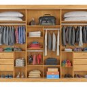 Ver imagem 4 de Guarda-Roupa com Espelho 3 Portas 6 Gavetas Vitória Marrom/Peroba