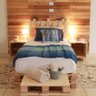 Cabeceira De Madeira Pallet Para Cama De Solteiro Marrom - 1