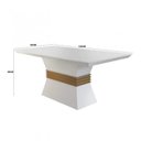 Ver imagem 4 de Conjunto Sala de Jantar Mesa 4 Cadeiras Luísa Yescasa Branco/Veludo Creme/Off White/Imbuia