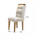 Ver imagem 5 de Conjunto Sala de Jantar Mesa 4 Cadeiras Luísa Yescasa Branco/Veludo Creme/Off White/Imbuia