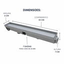 Ver imagem 6 de Ralo Invisível Linear Cinza Claro 6x50cm Piso Banheiro Ss Lares