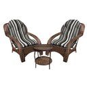 Ver imagem 1 de Conjunto de Poltronas Fibra Sintética Lisboa - 2 Poltronas + Mesa de Centro - Tecido Illimani Preto