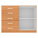 Ver imagem 3 de Cômoda 2 Portas 5 Gavetas Cp254 Cinnamomo - Evidencia Móveis