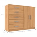 Ver imagem 4 de Cômoda 2 Portas 5 Gavetas Cp254 Cinnamomo - Evidencia Móveis