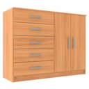 Ver imagem 2 de Cômoda 2 Portas 5 Gavetas Cp254 Cinnamomo - Evidencia Móveis