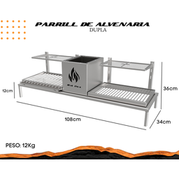 Churrasqueira Hotbox Parrilla Para Alvenaria - 1 Firebox + 2 Grelhas Argentina / Uruguaia - 2