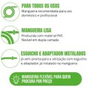 Ver imagem 5 de Mangueira de Jardim 25m Metros Reforçada Chata + Suporte Alça Plástica Portátil Cinza + Torneira