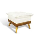 Ver imagem 2 de Puff Banqueta Almofadado Londres Apoio para Pés Corino Nozes e Linho Bege Base de Madeira - Arkell