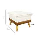 Ver mais imagens de Puff Banqueta Almofadado Londres Apoio para Pés Corino Nozes e Linho Bege Base de Madeira - Arkell