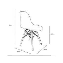 Kit 6 Cadeiras Charles Eames Eiffel Azul Base Madeira Sala Cozinha Jantar - Bering - 2