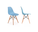 Ver imagem 3 de Kit 6 Cadeiras Charles Eames Eiffel Azul Base Madeira Sala Cozinha Jantar - Bering