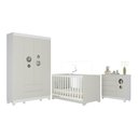 Ver imagem 2 de Quarto de Bebê Completo com Berço Americano 3 em 1 Bombom Multimóveis Mp4614 Branco/off White