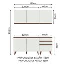 Ver imagem 4 de Armário de Cozinha Compacta 180cm Branco Reims Madesa 80