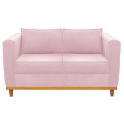 Sofá 2 Lugares Europa Suede Rosa Bebê - Am Decor - 3