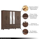 Ver imagem 3 de Guarda Roupa Bipartido 6 Portas Madeira Maciça Naipe 6 Gavetas Café - G74 - Gran Belo