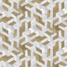 Papel de Parede Efeito Gesso 3D Geométrico Dourado 3,05m - 1