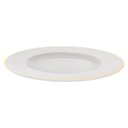 Ver imagem 3 de Jogo 6 Pratos Rasos Branco com Borda Dourada Porcelana 28cm Jantar Tramontina Elisa