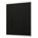 Ver imagem 2 de Guarda-Roupa Solteiro 4 Portas Batentes Branco/Preto/Preto Netuno Madesa