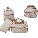 Ver imagem 1 de Bolsa Maternidade Bebê Kit 4 Peças Trocador Bege Impermeável