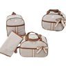 Bolsa Maternidade Bebê Kit 4 Peças Trocador Bege Impermeável - 1