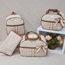Ver imagem 3 de Bolsa Maternidade Bebê Kit 4 Peças Trocador Bege Impermeável