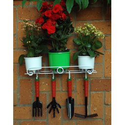 Jardim Vertical - Suporte de Parede Branco para Vasos com Ganchos Ferroflor | Decore e Organize! - 5