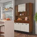 Ver imagem 2 de Armário de Cozinha Compacta 8 Portas e 2 Gavetas 121cm Gold Ripado Nogueira/off White - Pallazio