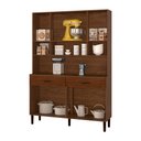 Ver imagem 3 de Armário de Cozinha Compacta 8 Portas e 2 Gavetas 121cm Gold Ripado Nogueira/off White - Pallazio