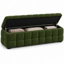 Ver imagem 6 de Recamier Baú Cama Queen 193cm Banco Puf Estofado Bouclé Boss:Verde/Bouclé Memphis