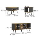 Ver imagem 2 de Conjunto Sala de Estar Tóquio 3 Peças com Rack para TV Mesa de Centro e Apoio C00D135015 Marrom/