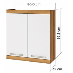Armário Aéreo Modular 2 Portas Burguesa Premium 80cm Nesher - 3