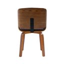 Ver imagem 7 de Cadeira Milão Base Fixa Giratória, Couro Sintético e Madeira Nogueira Marrom