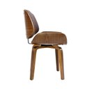 Ver imagem 6 de Cadeira Milão Base Fixa Giratória, Couro Sintético e Madeira Nogueira Marrom