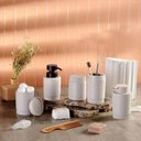 Ver imagem 6 de Porta Escova Pasta Dente Banheiro Dental com Tampa Fosco Ou:Bege