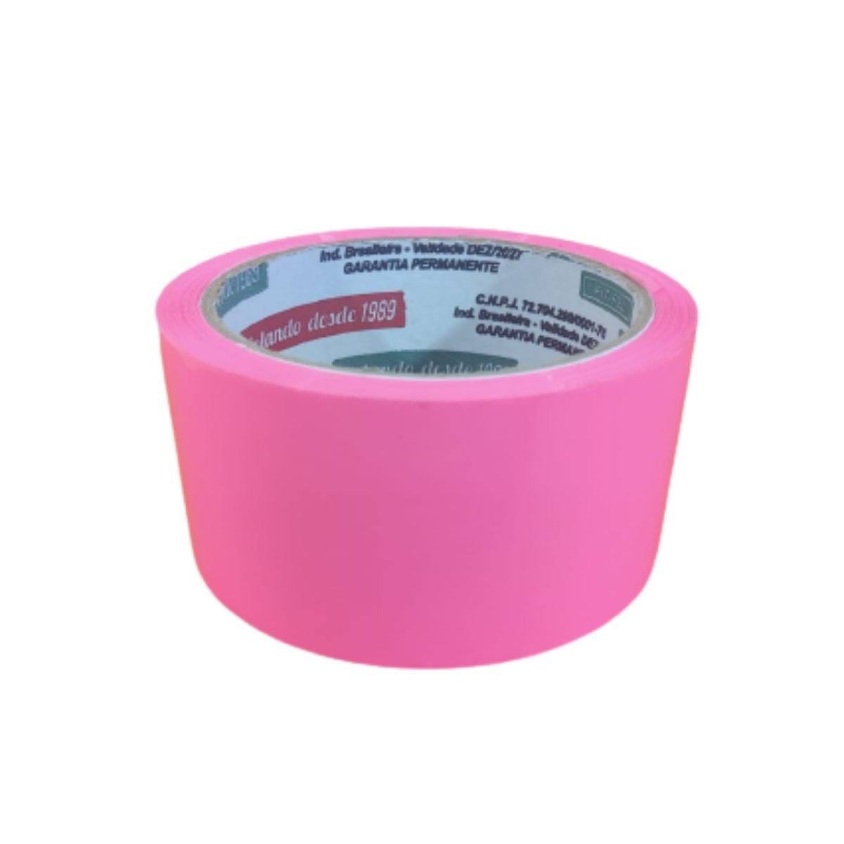 Fita Adesiva Rosa Neon Larga Brilha Luz Negra 48mmx50m Pacote Com 5 rolos Fit Pel Fita Adesiva Rosa  - 5