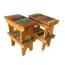 kit c/ 4 BANCO BANQUINHO MINEIRO MADEIRA DEMOLIÇÃO COLORIDO BANQUETA PUFF JARDIM SALA INFANTIL MINAS - 1