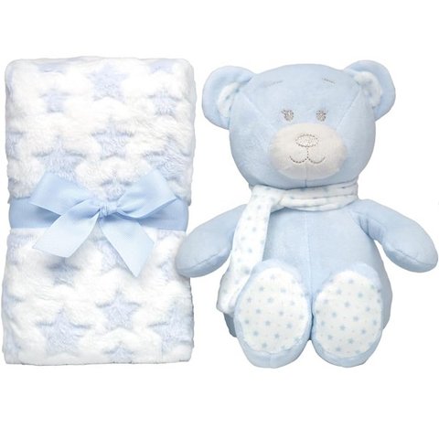Kit Soninho Mantinha com Ursinho Azul Buba