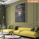 Ver imagem 1 de Quadro Decorativos Chimpanzé Gangster Sala Quarto Casa Escritório