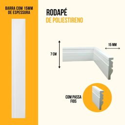 Kit 20 Rodapé Frisado Receita 1,20 7cm - 3