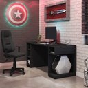 Ver imagem 7 de Mesa Gamer Pro Escrivaninha 5 Nichos 136cm Espresso Móveis