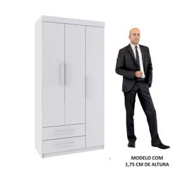 Conjunto para Quarto de Solteiro Guarda-Roupa 3 Portas e Cômoda 5 Gavetas Rodial - 5