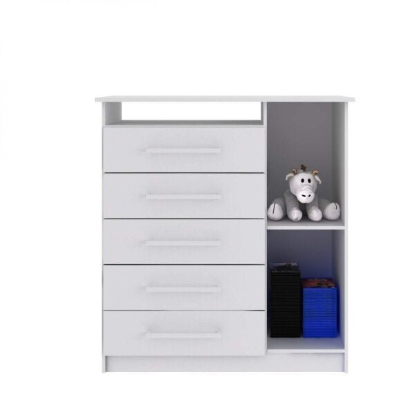 Conjunto para Quarto de Solteiro Guarda-Roupa 3 Portas e Cômoda 5 Gavetas Rodial - 8